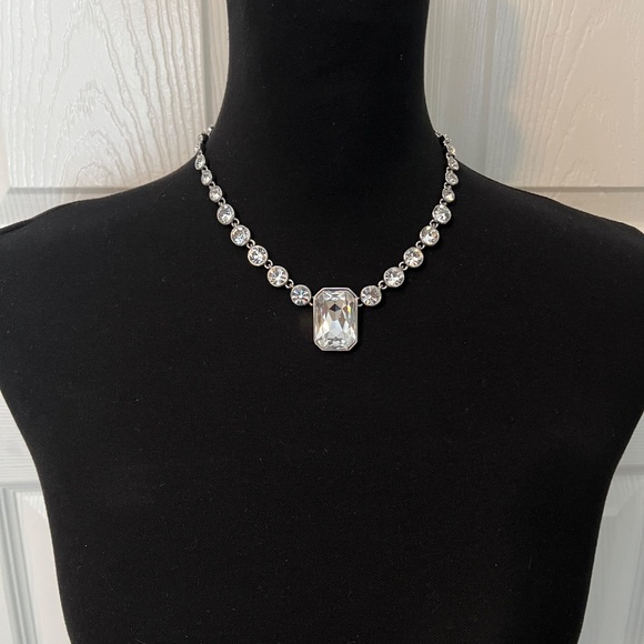 Curated Jewelry Set #30 - Necklace, Bracelet, Earrings *silver/black/rhinestones - Picture 2 of 8